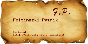 Foltinszki Patrik névjegykártya